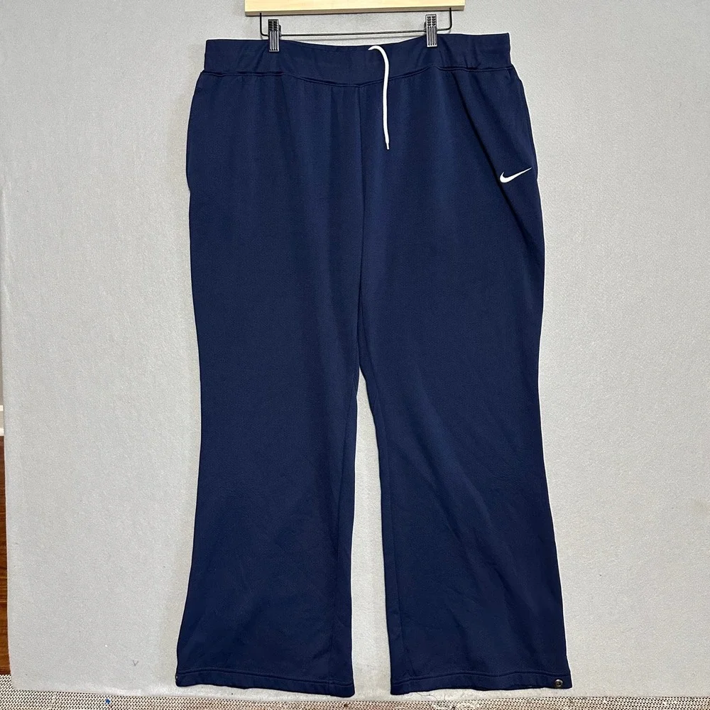 Nike Team Fit Dry Navy Blue Track Pants 3XL Athletic Training Snap Hem Mens